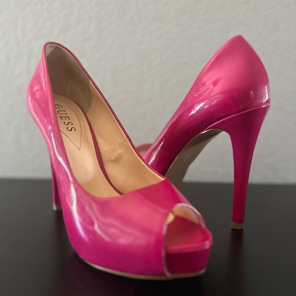 Hot pink Guess heels size 8.
